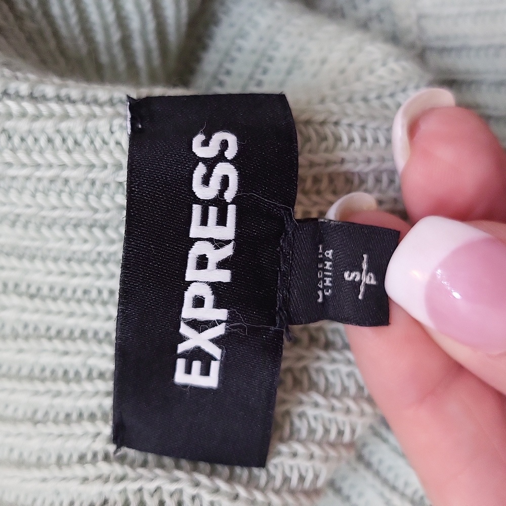 Express Boat Neck Layered Ruffle Sleeve Sweater - Picture 6 of 7